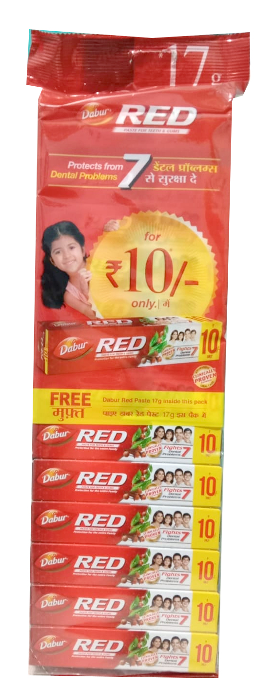Dabur Red Paste, 18 g , Pack of 12 + 1 Unit Free Dangler | Rs.10